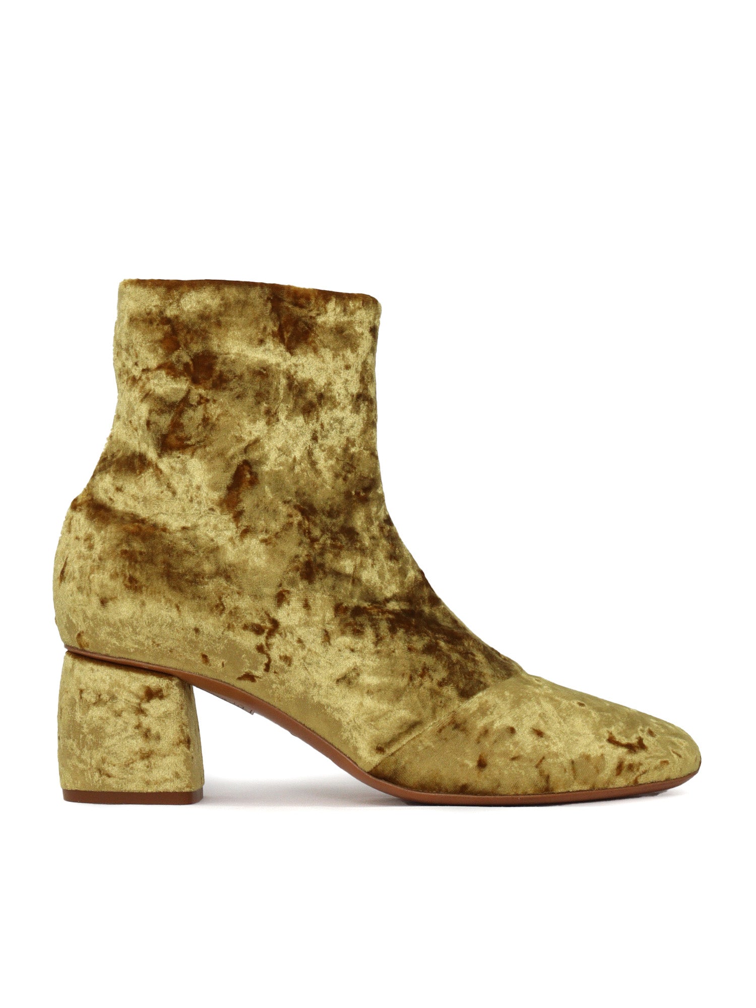 Chic Stretch Velvet Boots Gold Booties