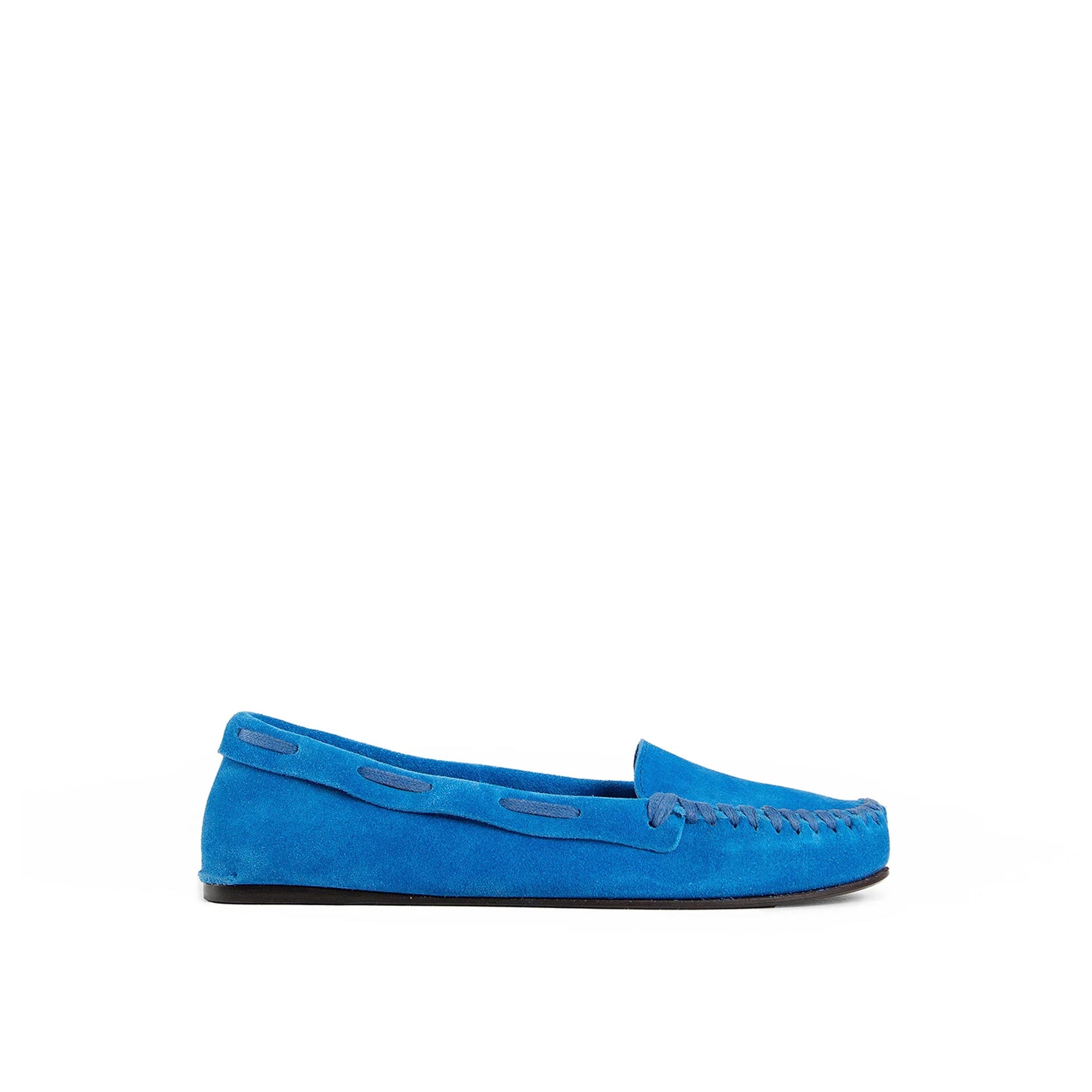 The Row Mabel Leather Loafers Blue Calf