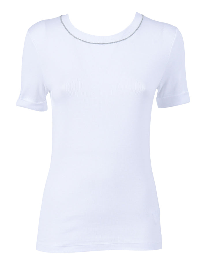 BLOUSE White Cotton Elastane Shirt