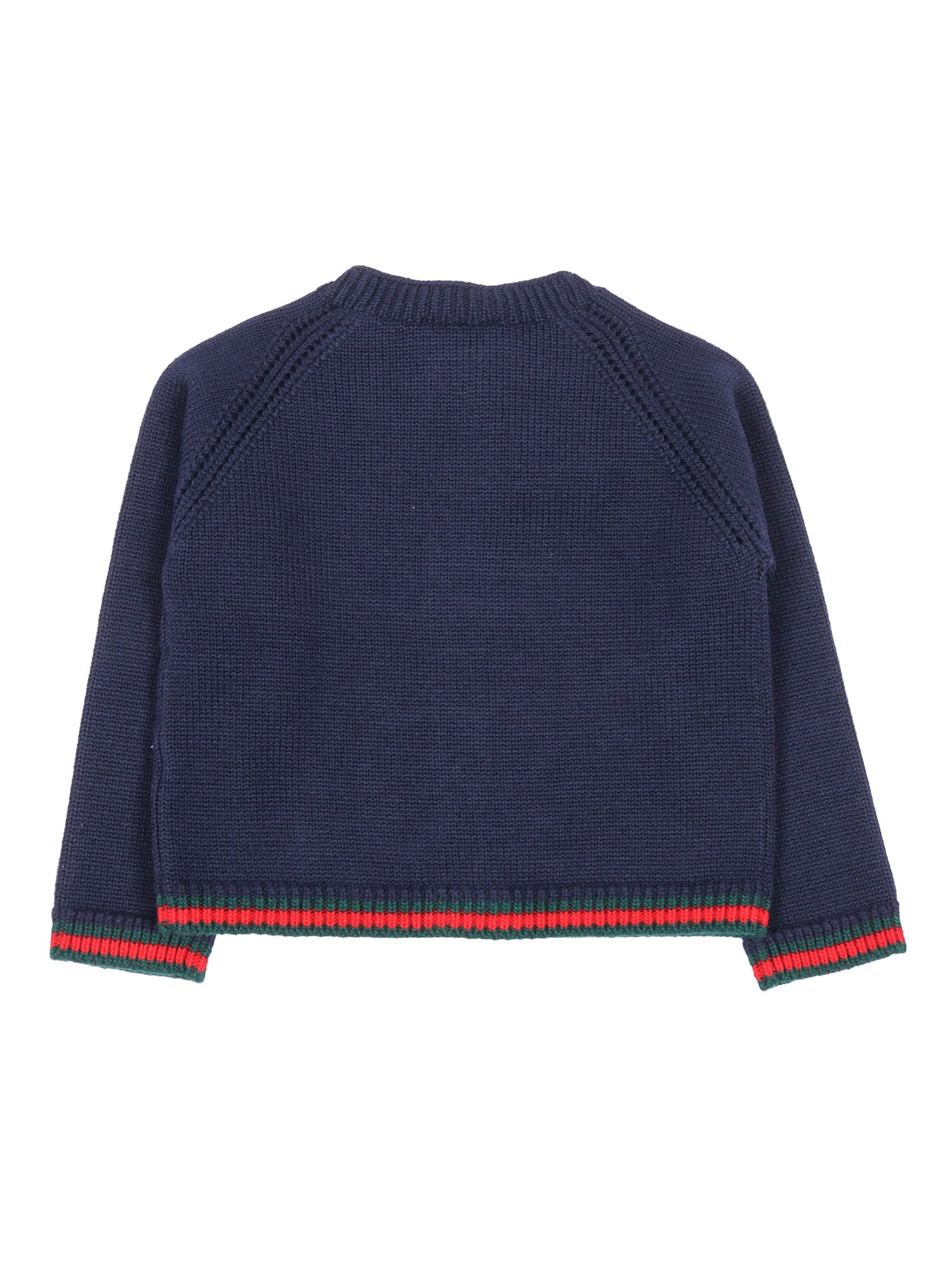 B L-S Cardigan Wo Plain St W- Blue Wool
