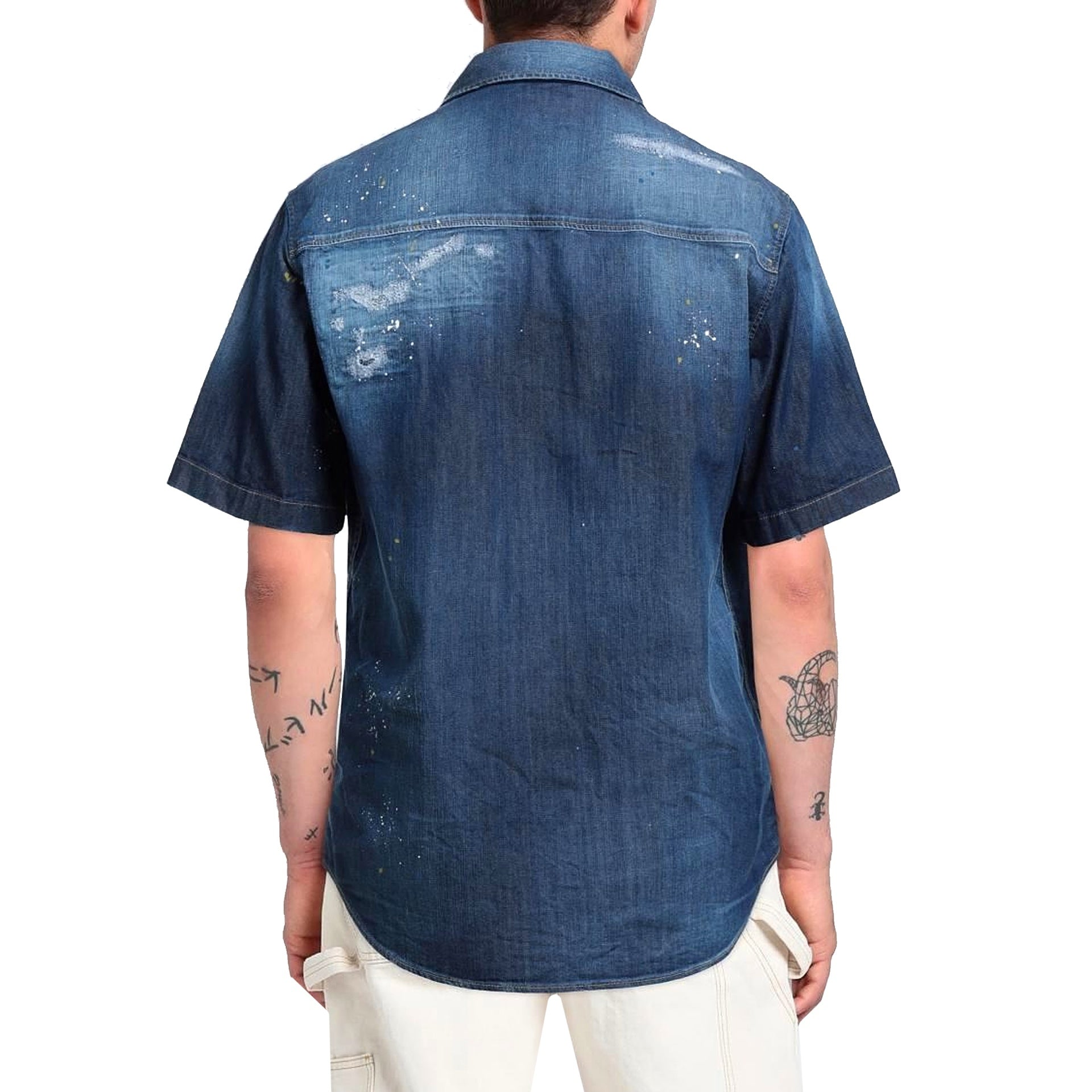 Denim Shirt Blue Cotton Elastane