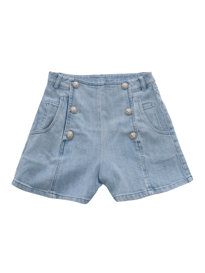 SHORTS Light Blue Cotton Elastane