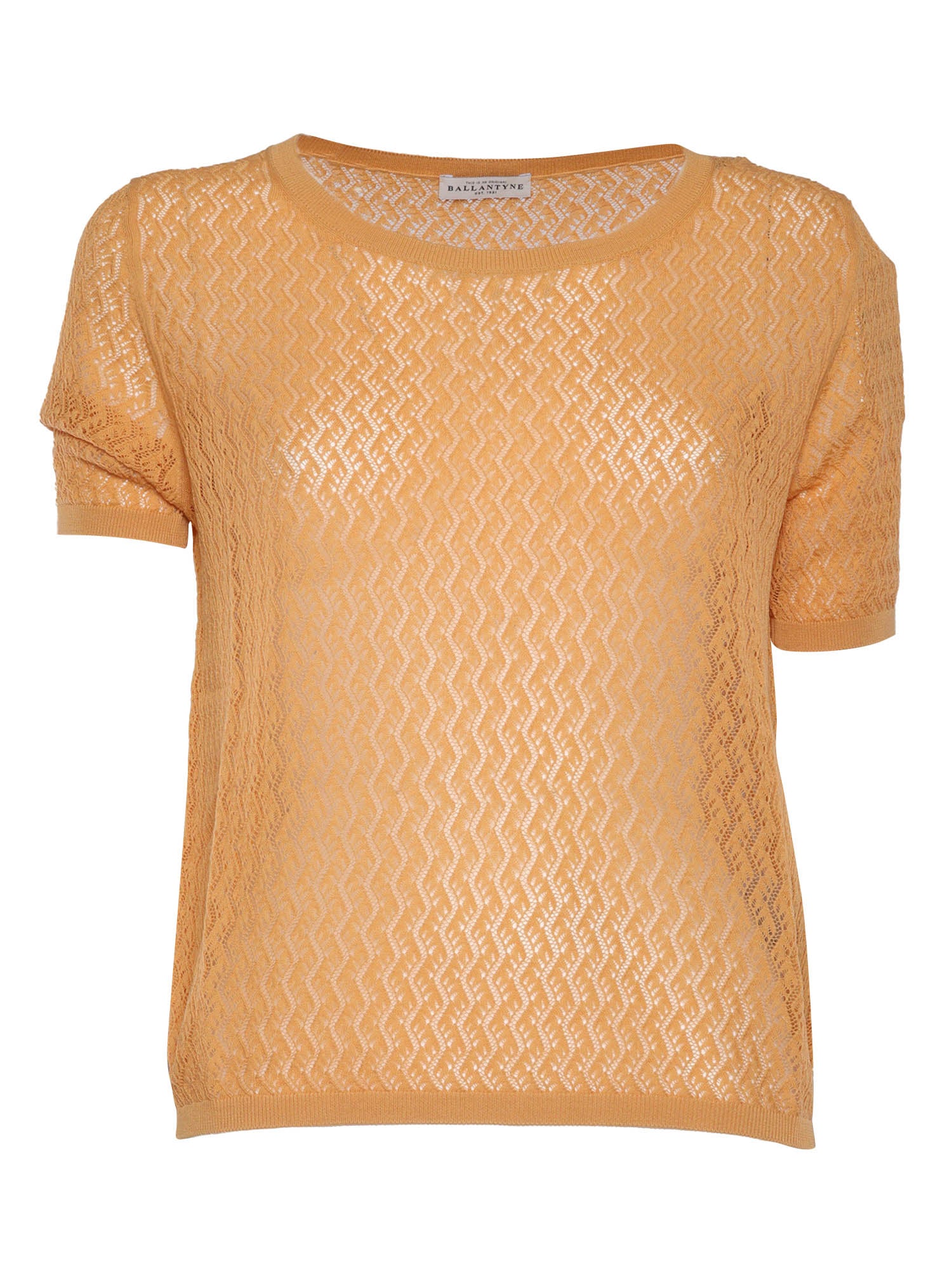 Orange cotton knit sweater Short Sleeves T-shirt