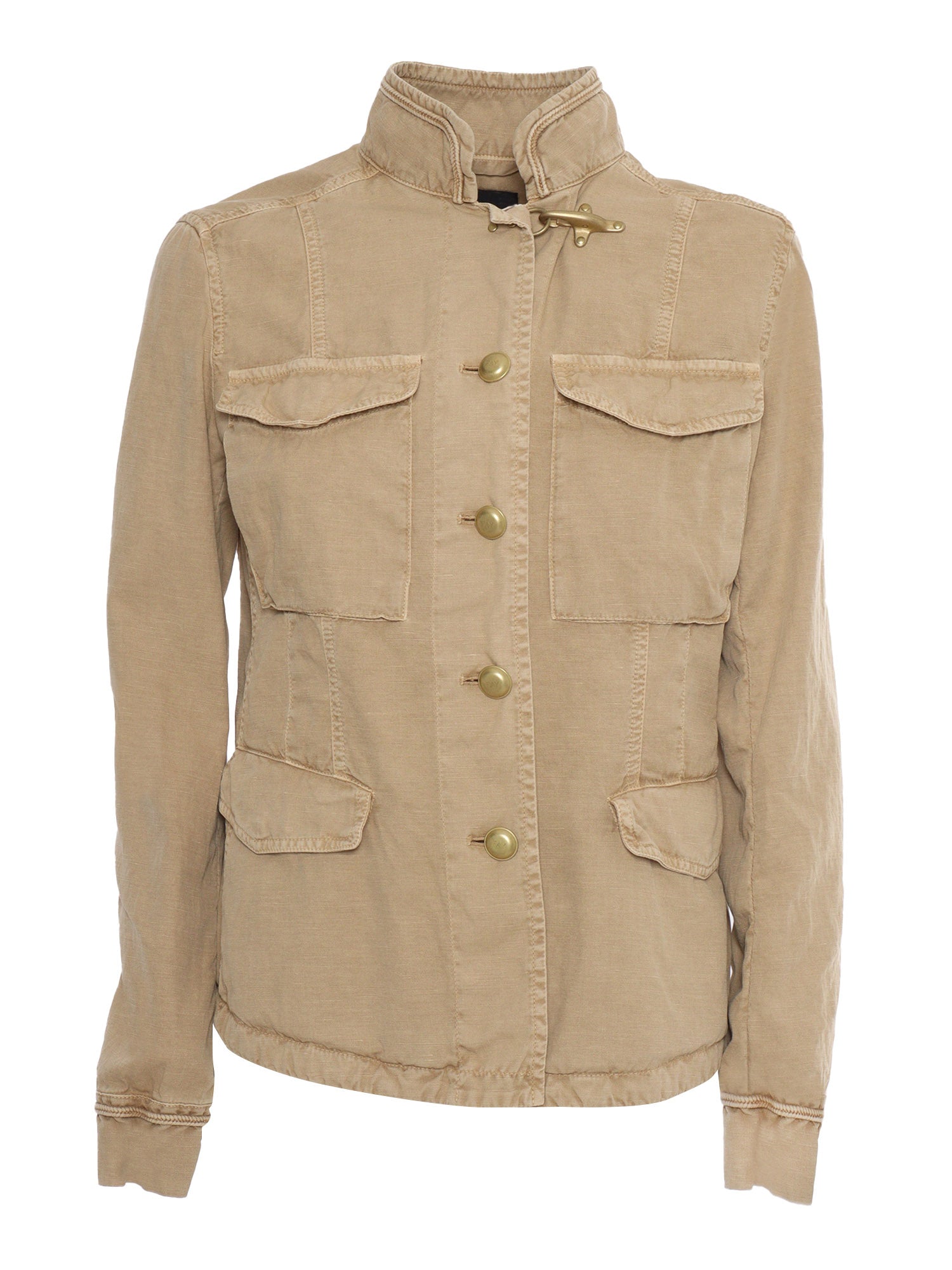 Brown Saharian jacket Cotton Linen Fabric 2 Coat