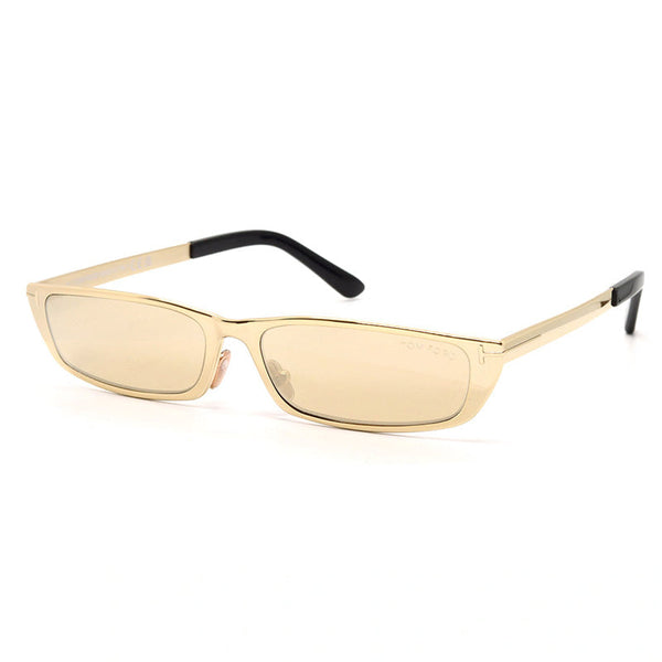 Tom Ford Sunglasses Rectangle Full Rim, Gold Frame And Brown Mirror Lens Ft105932g