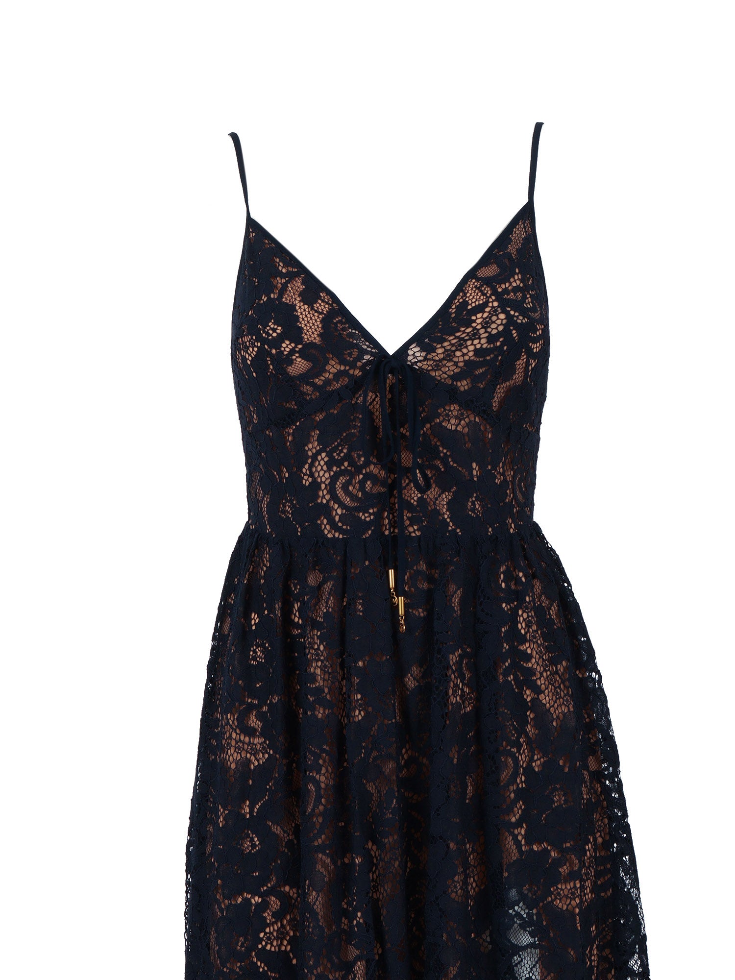 CORDED LACE MAXI DRESS Blue Nylon Cotton Midi