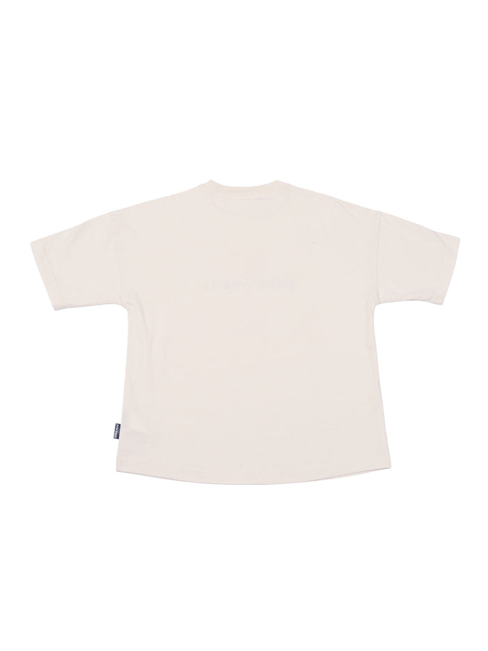 Pa Mascotte Bear Over Tee S-S Girl White Cotton Short Sleeves T-shirt