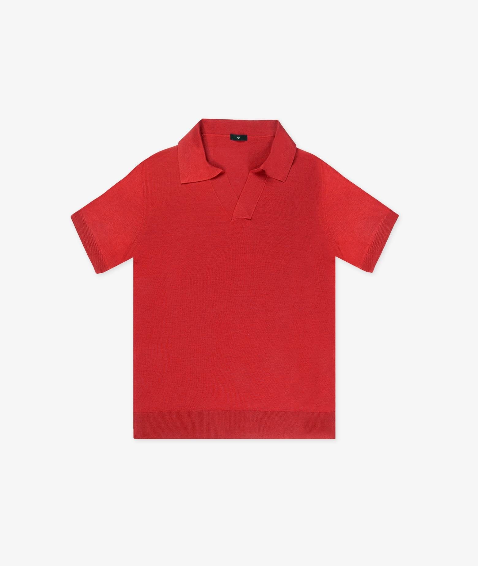 Silk Polo Tulum Red Basic Light Kintwear