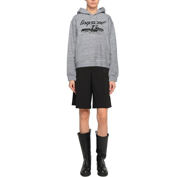 Hooded Sweatshirt Gray Cotton