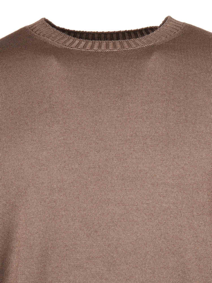 Crewneck Sweater Brown Virgin Wool