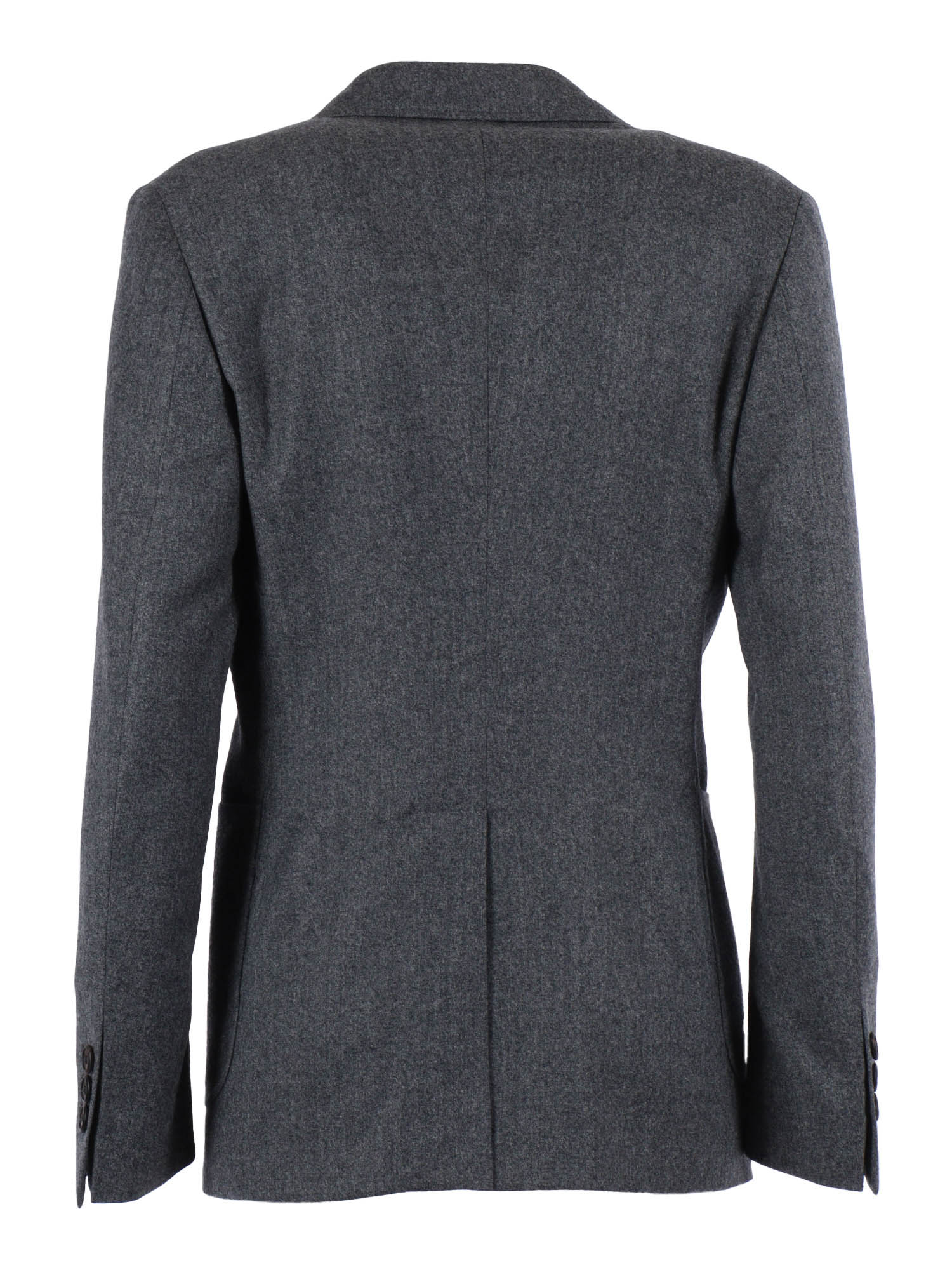 Womens Double-Breasted Jacket Grey Virgin Wool Double Breasted
