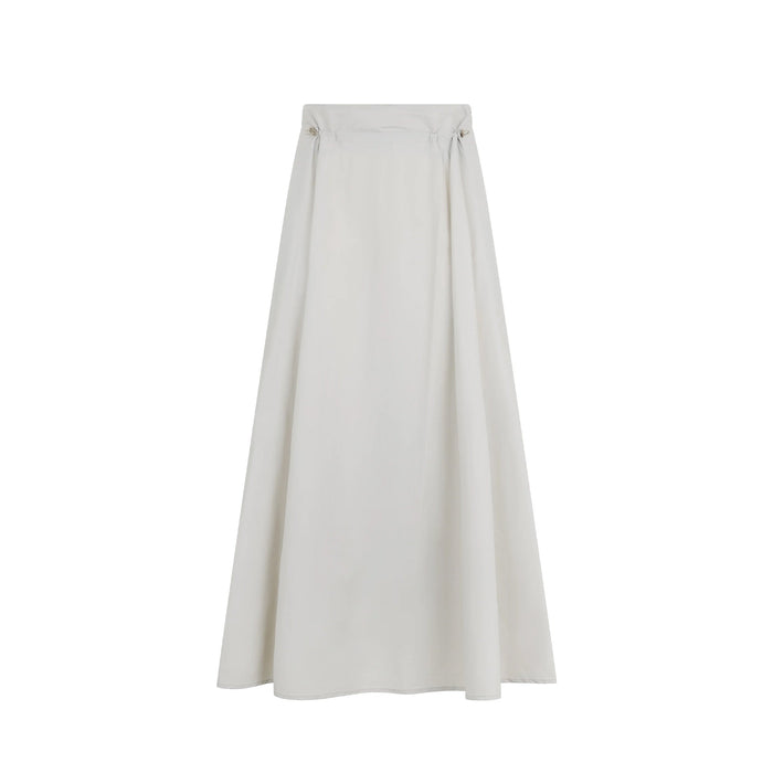 Herno Long Skirt Gray Elastane Polyamide
