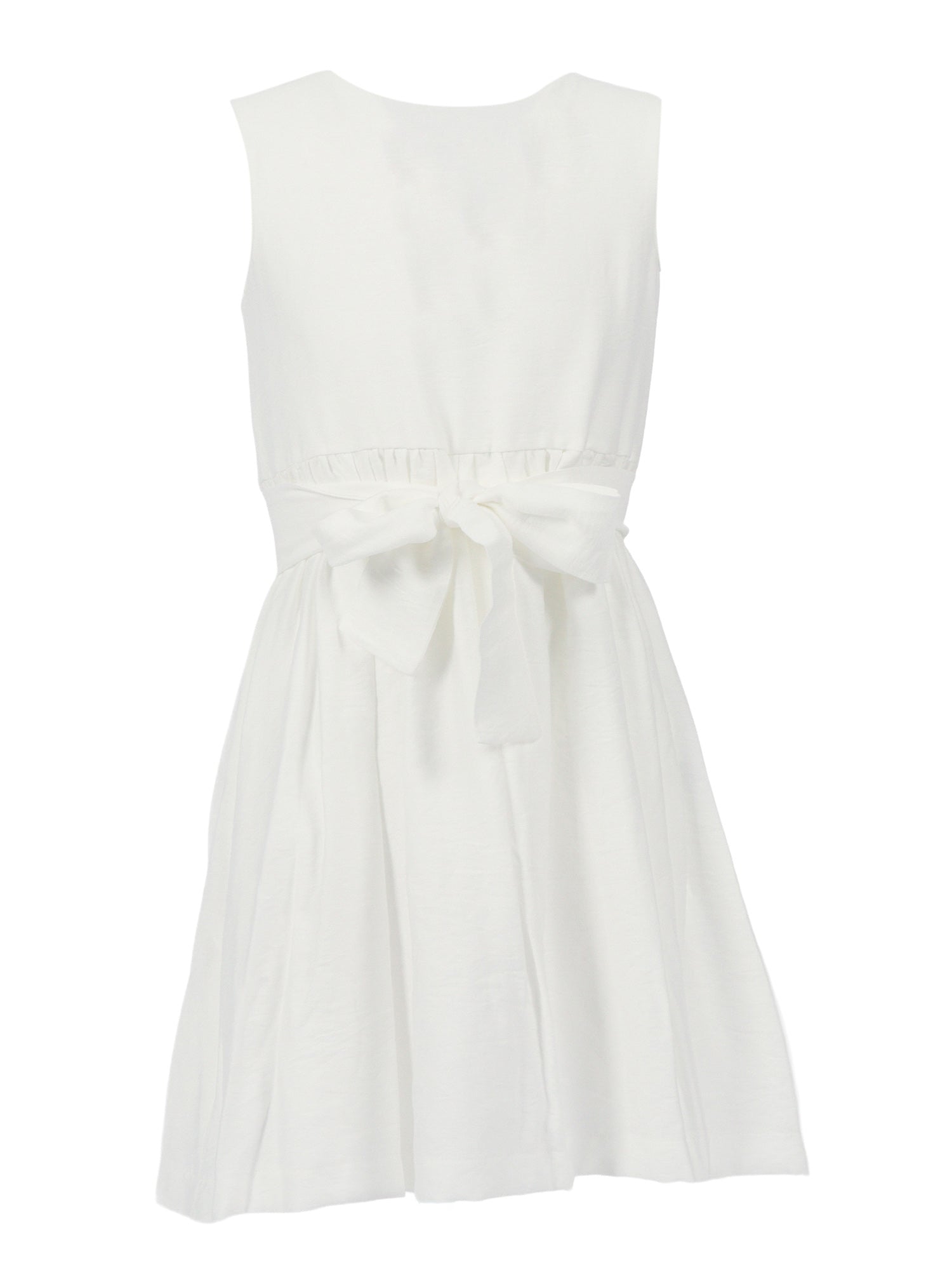 Viscose dress with belt White