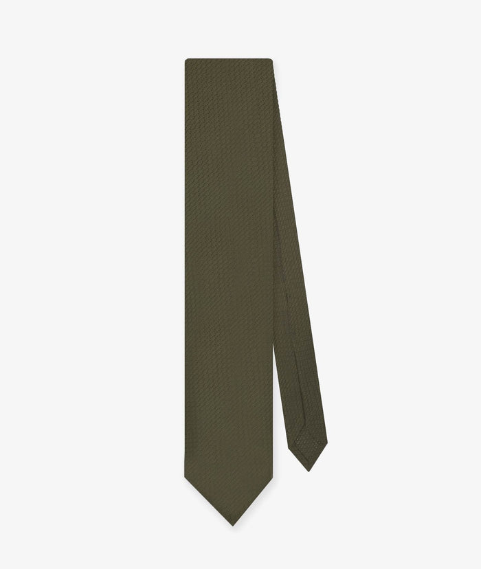 Classic Silk Tricot Tie Beige Regimental