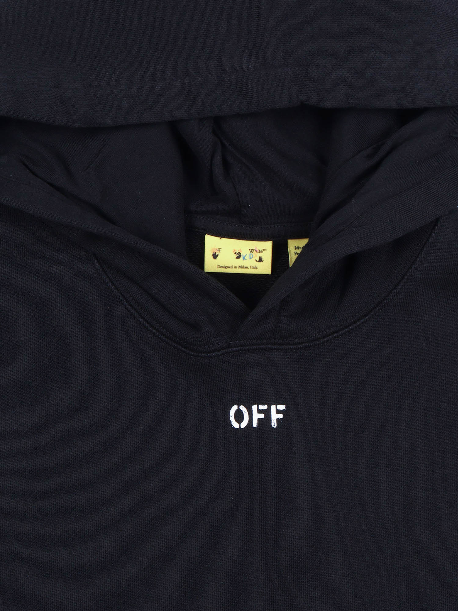 DIAG WATERCOLOR HOODIE Black Cotton Sweatshirt