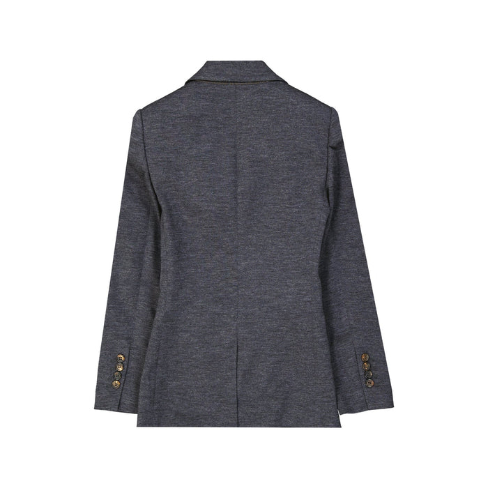 Wool Blazer Gray Elastane