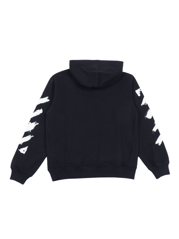 DIAG PAINT HOODIE Black Cotton Sweatshirt