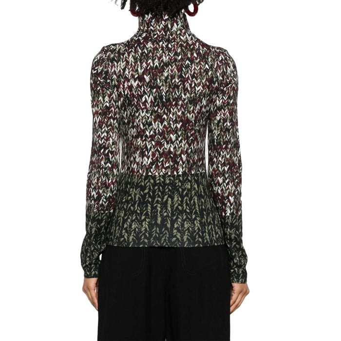 Loewe Cotton Long Sleeves T-Shirt Green Elastane