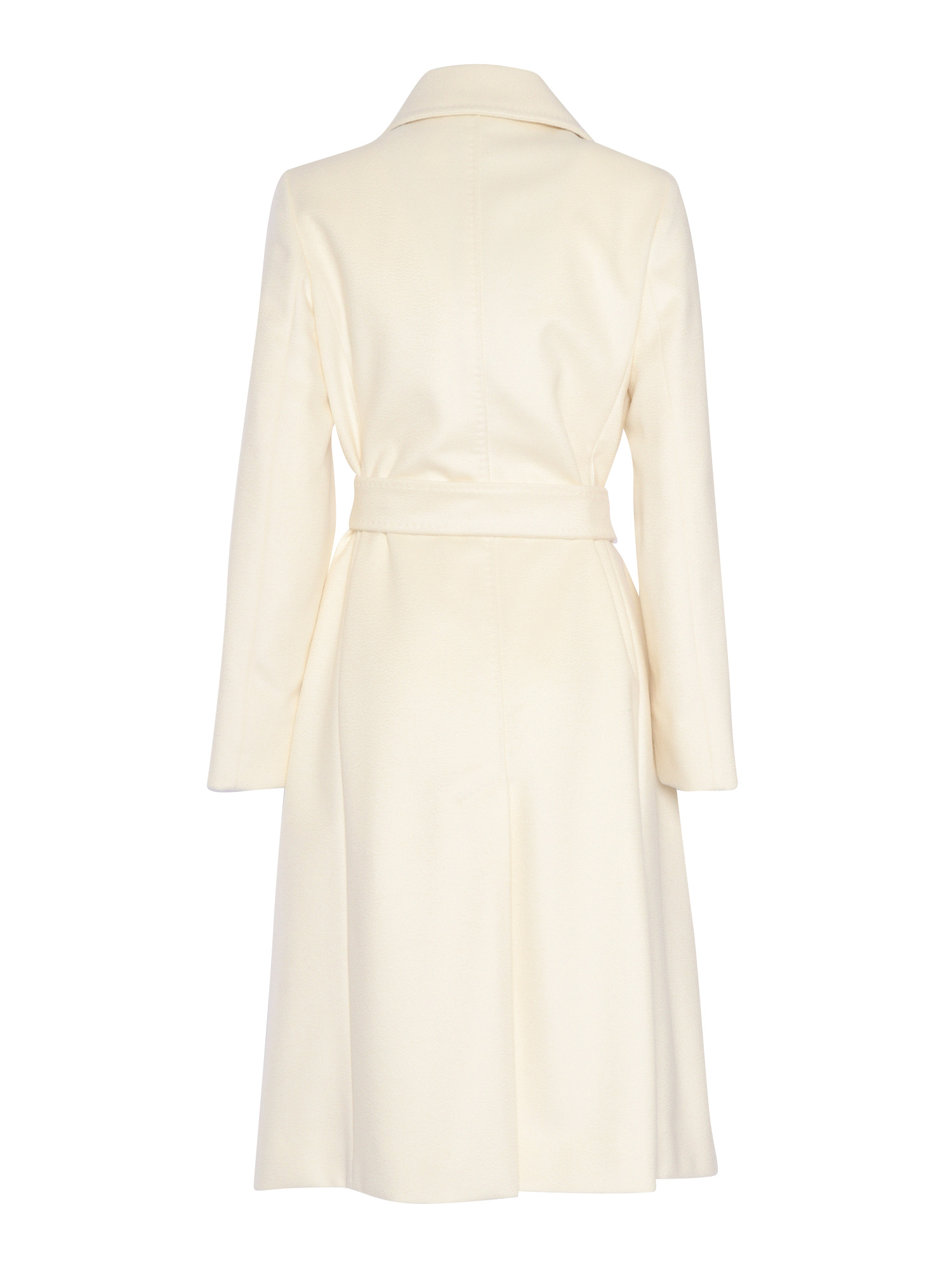Coat White Virgin Wool Lining Viscose
