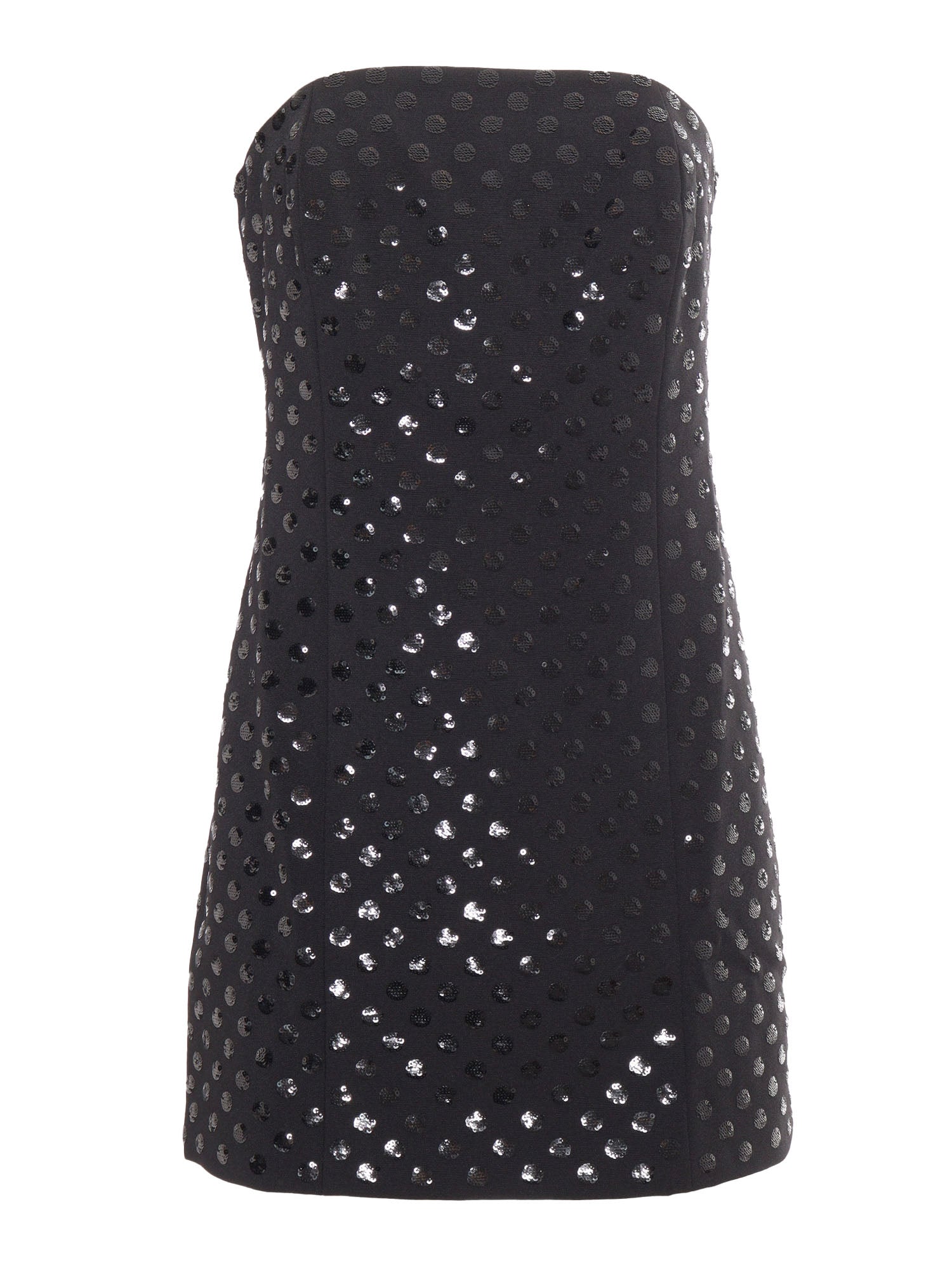 Sequin Dot Mini Dress Black Midi