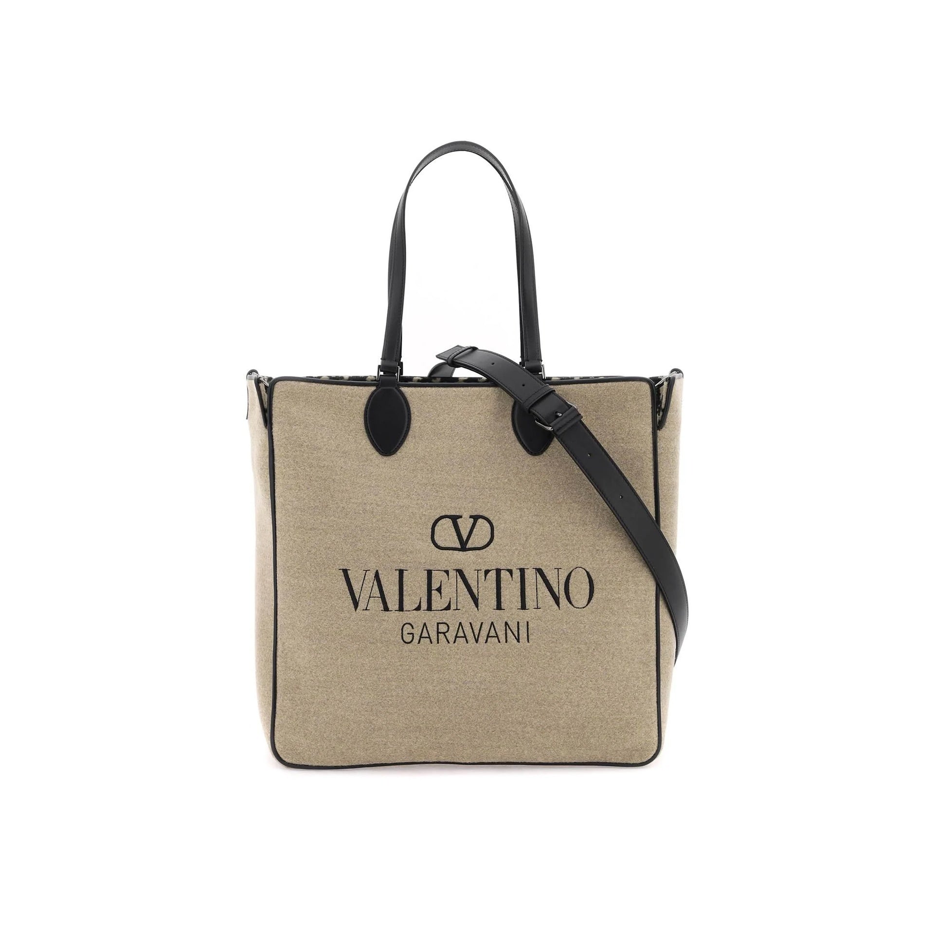 Garavani Toile Iconographe Reversible Tote Bag Beige Wool