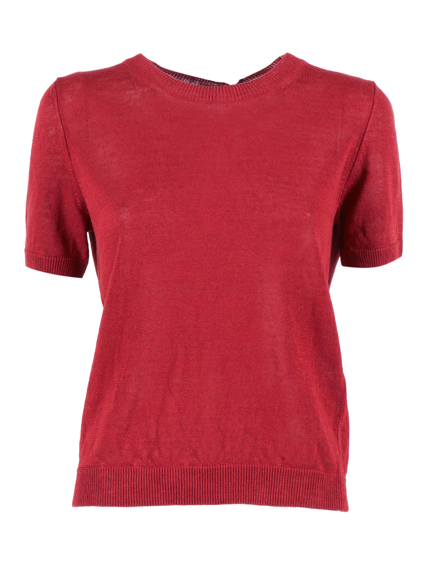 SWEATER Red Linen Crewneck