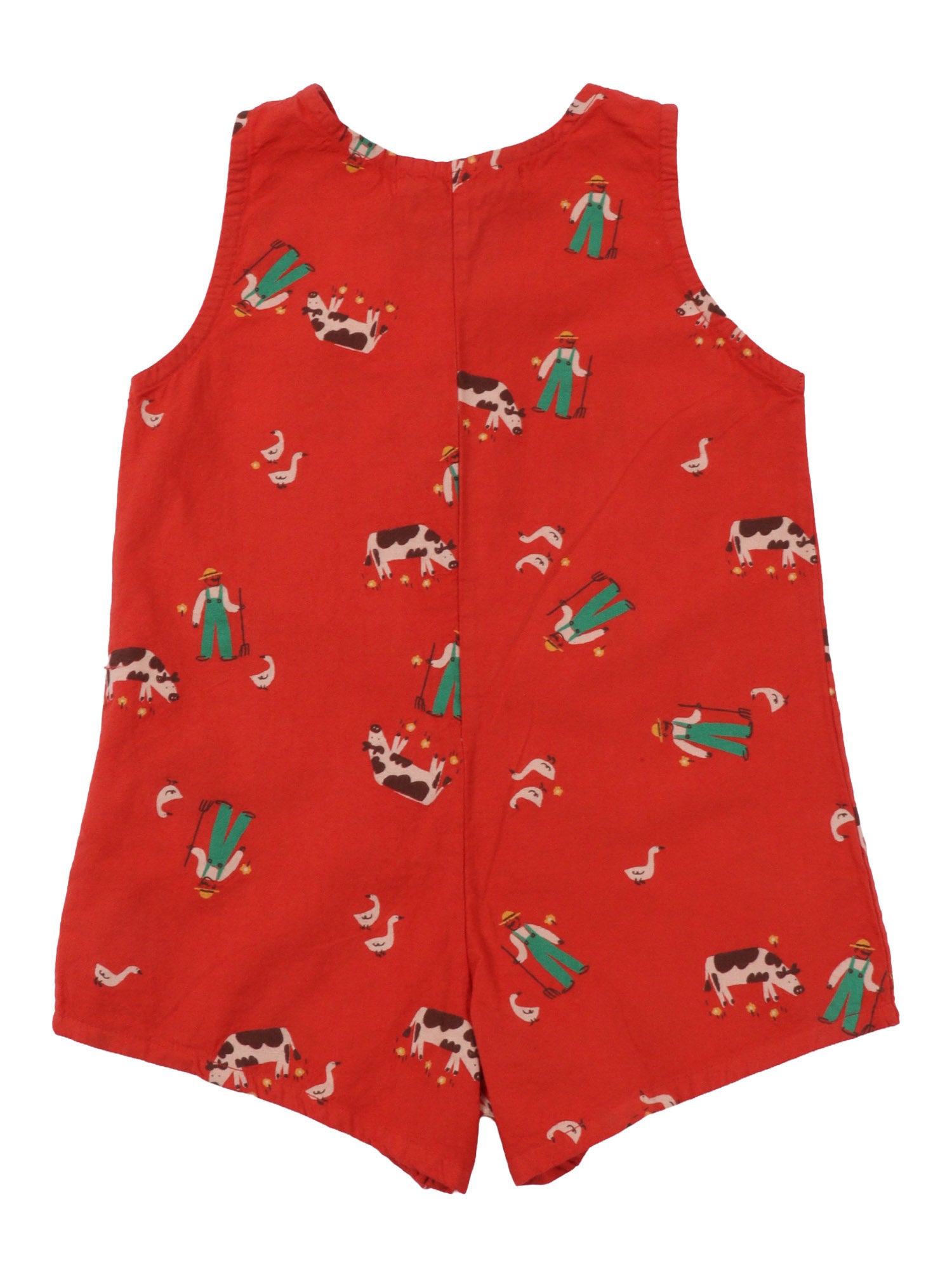 Farm Adventure all over playsuit Red Organic Cotton Vest