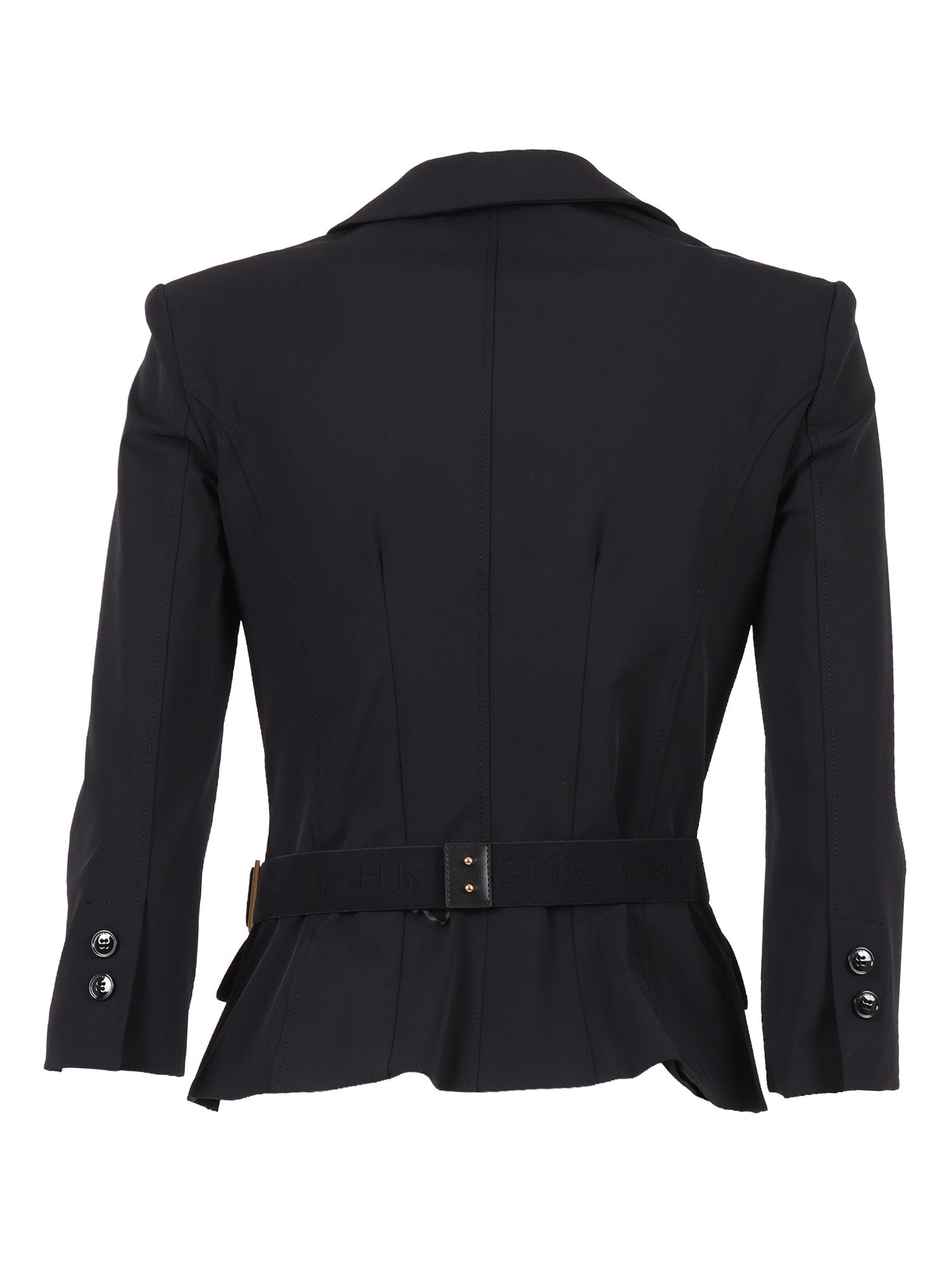JACKET WITH BELT Black Polyamide Elastane