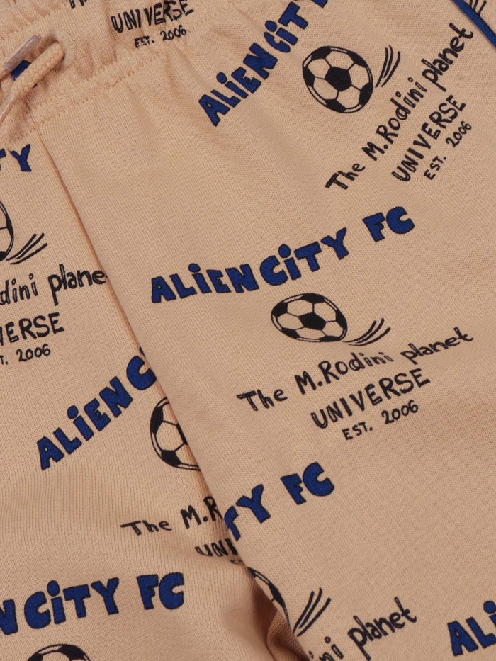 Alien City Fc Aop Sweatpants Beige Organic Cotton Trackpants