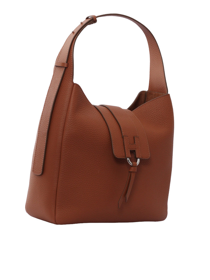 H01X HOBO MINI VERTICALE BAG Brown Calfskin Lining Handbag