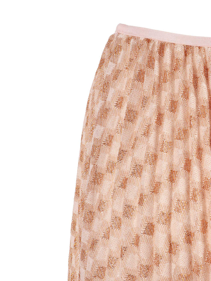 Pleated Skirt Diamond Jersey Pink