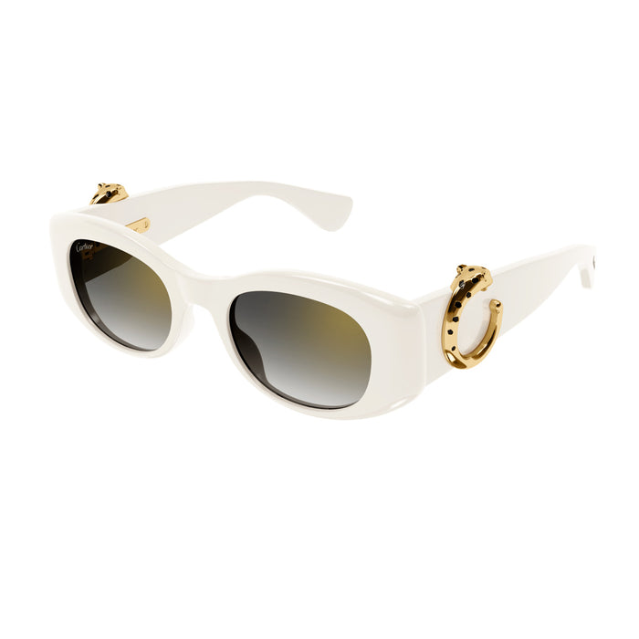 CT0472S PANTHÈRE DE CARTIER 004 White Bianco Acetate Occhiali Sole