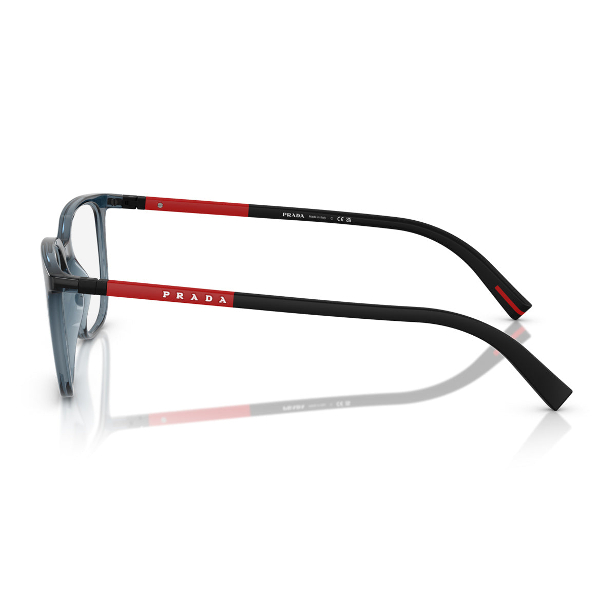 Prada Linea Rossa PS 04RV CZH1O1 Blu Trasparente Nylon Occhiali Da Vista