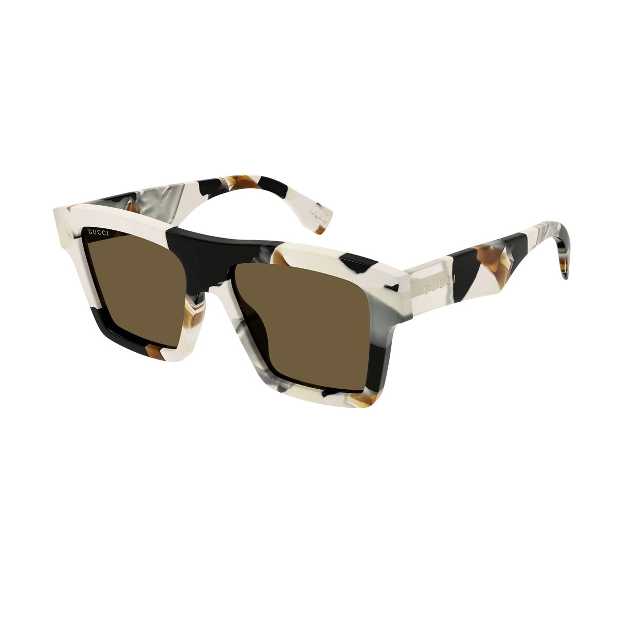 GG1623S Linea Lettering 002 Bianco Recycled Acetate Occhiali Sole
