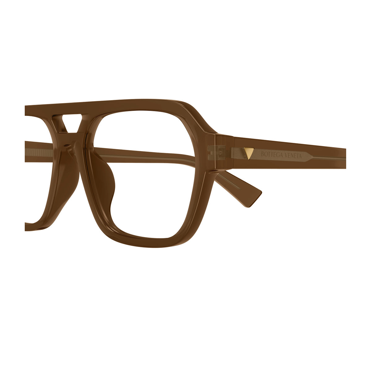 Bottega Veneta BV1336OA Linea New Classic 004 Brown Transparent Marrone Recycled Acetate Occhiali Da Vista