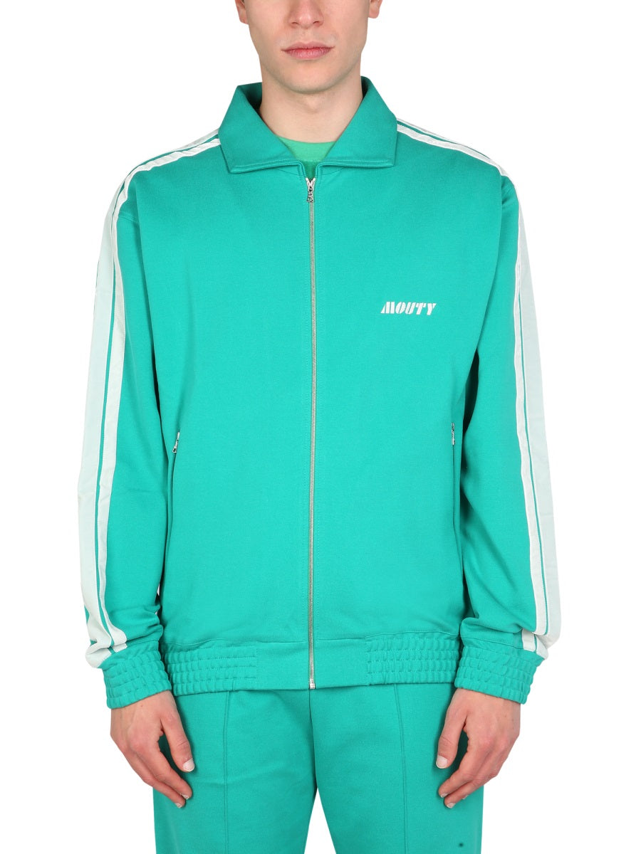 Logo Embroidery Sweatshirt Green Viscose Sweatshirts