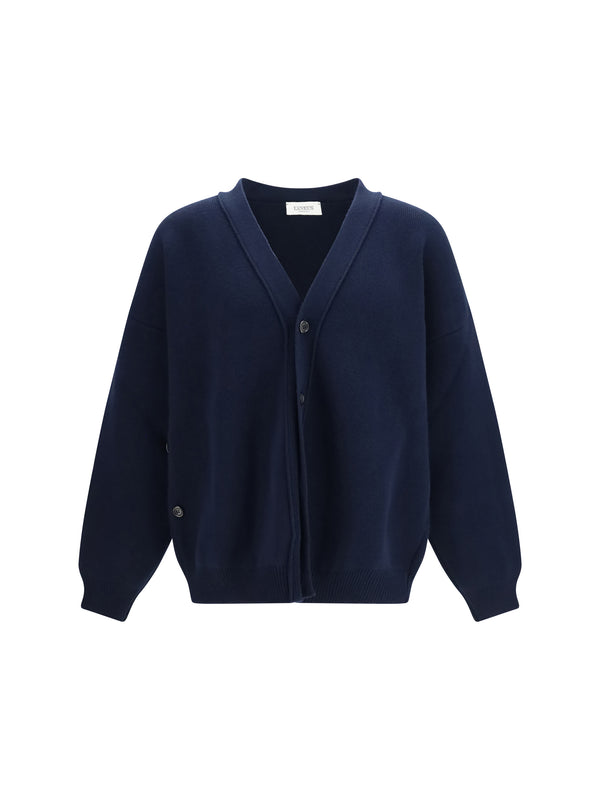 Wool Cardigan Blu Navy Ovis Aries