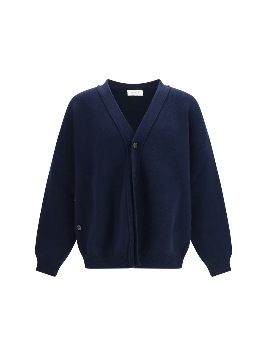 Wool Cardigan Blu Navy Ovis Aries