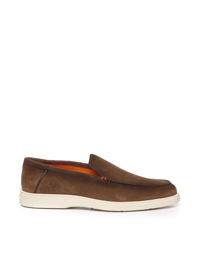 Santoni Flat Shoes Dark Brown Nubuck