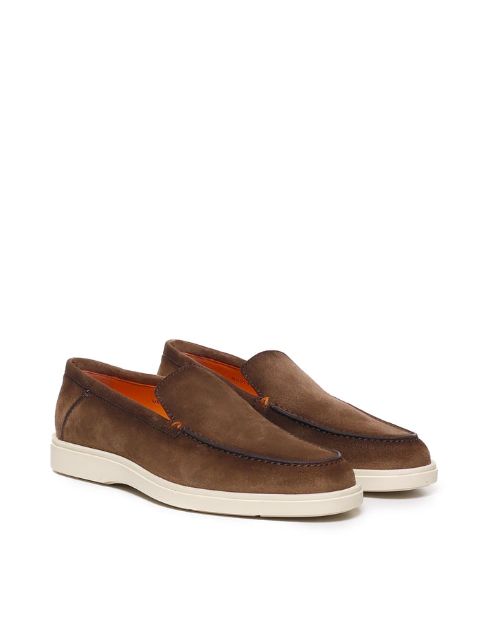Santoni Flat Shoes Dark Brown Nubuck