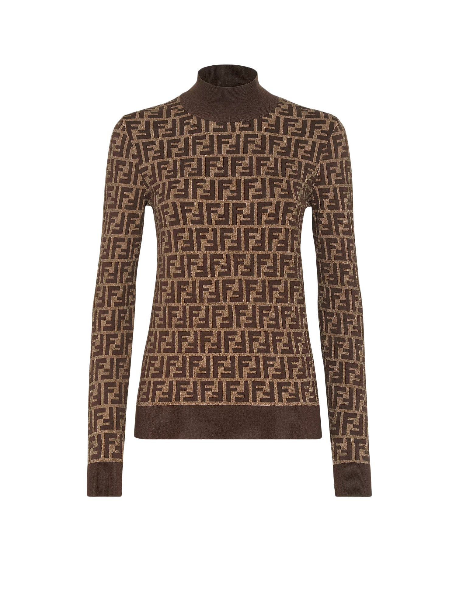 Fendi Sweaters Brown Cotone