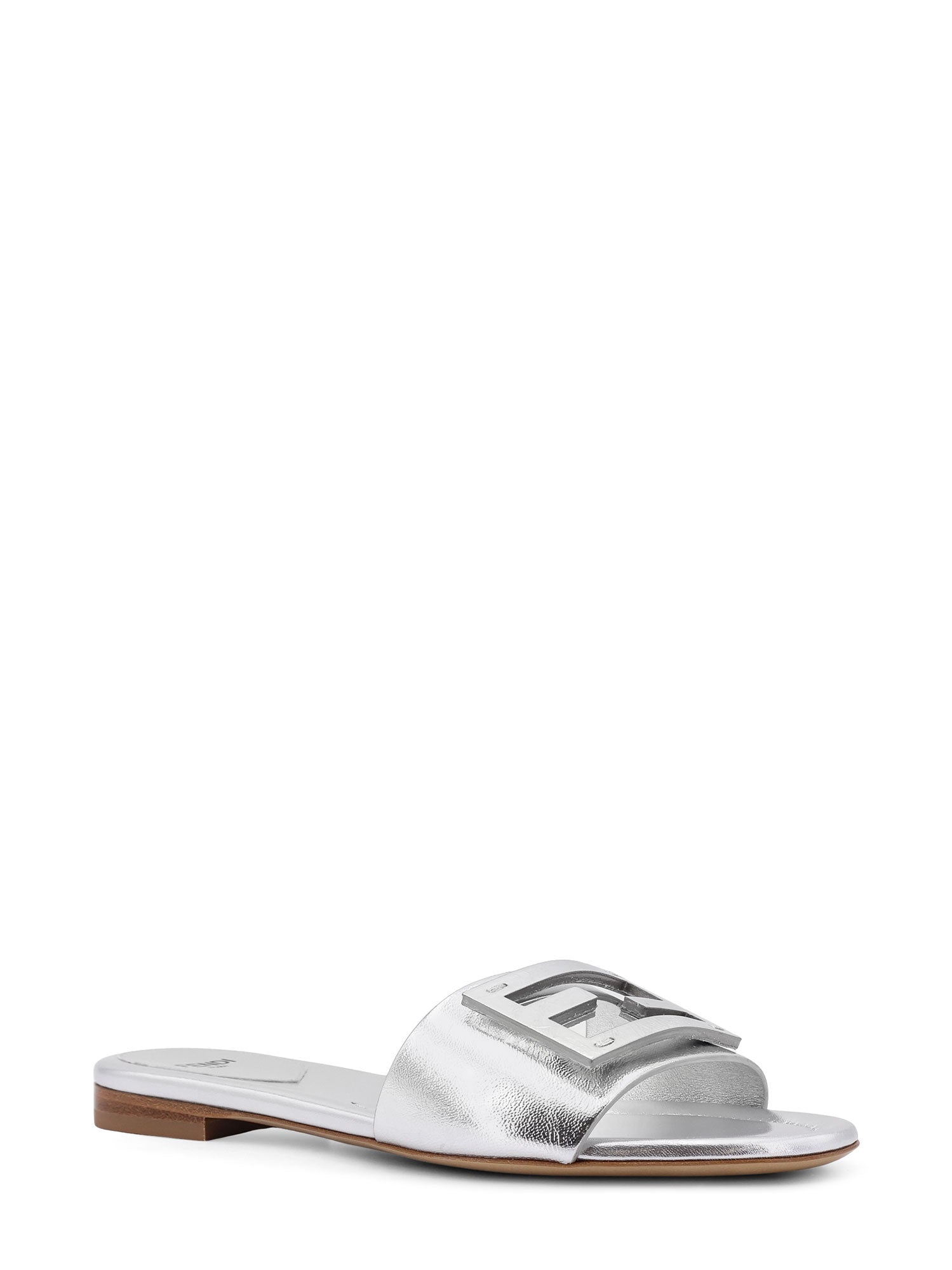 Fendi Sandals Silver Pelle