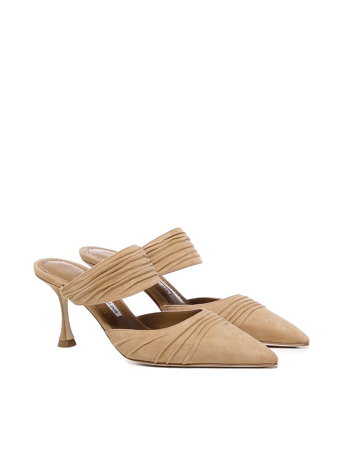 Manolo Blahnik Sandals Beige Suede