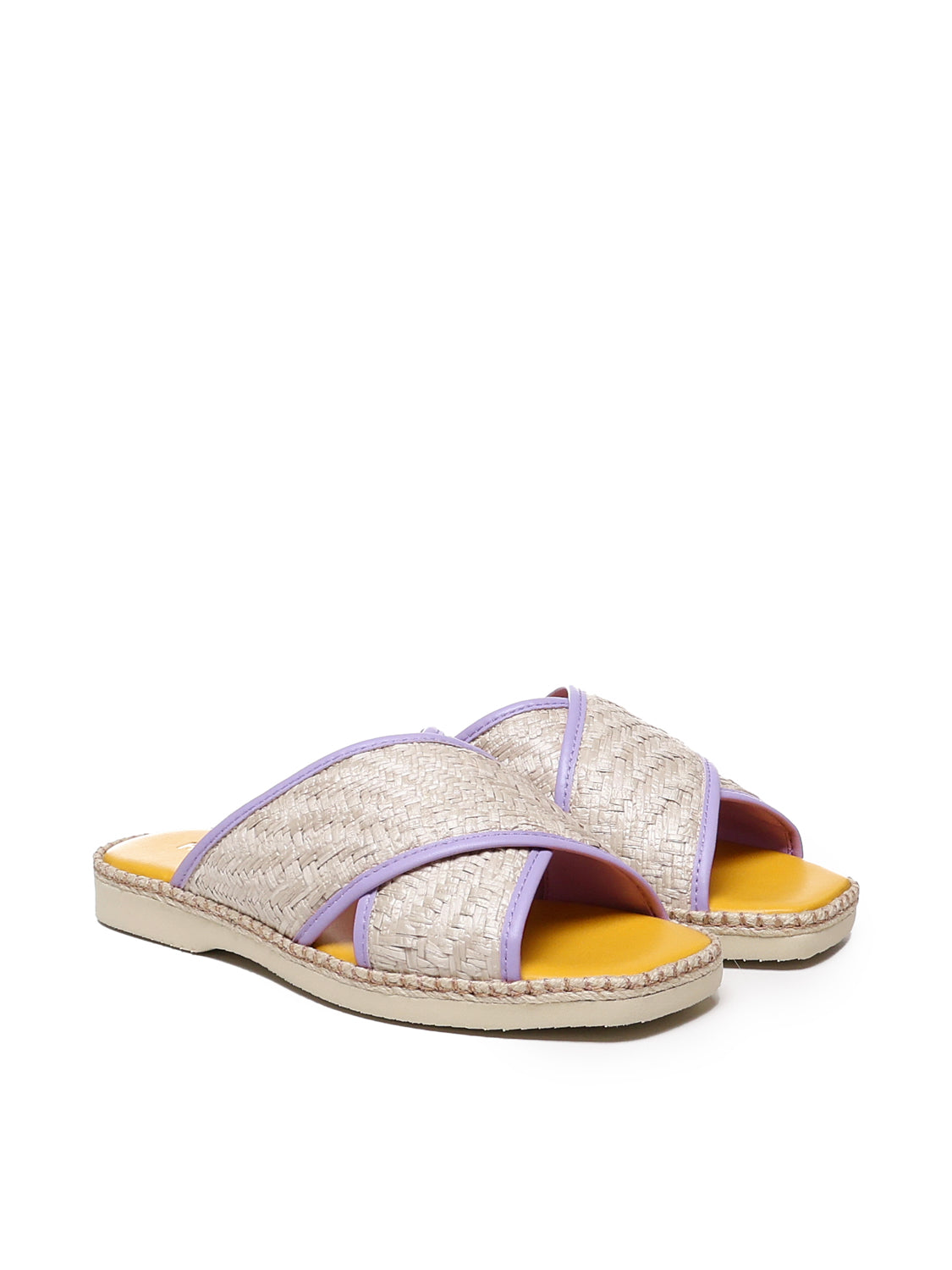 Hogan Sandals Purple Raffia