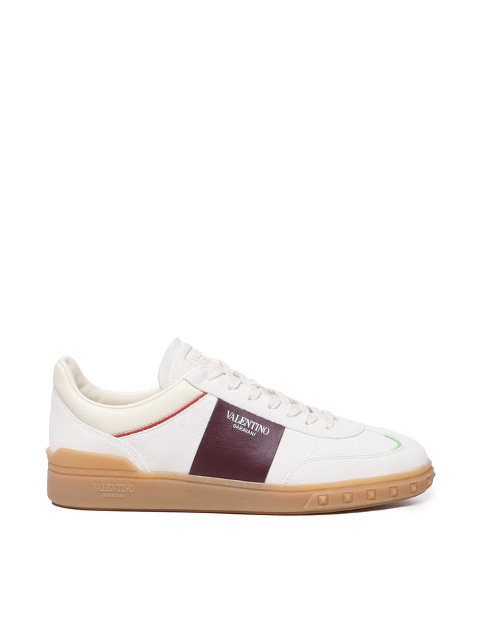 Valentino Garavani Sneakers White, Burgundy Calfskin