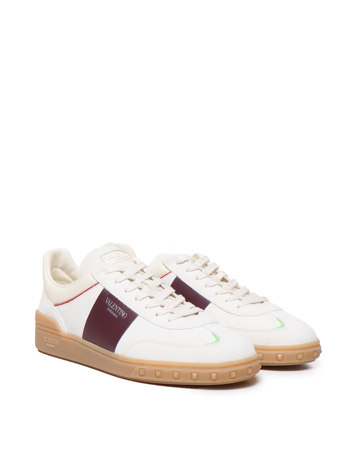 Valentino Garavani Sneakers White, Burgundy Calfskin