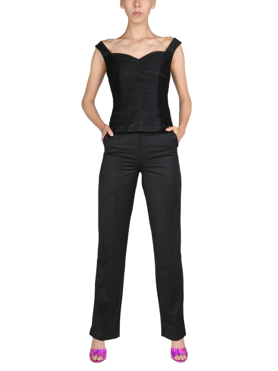 Straight Leg Trousers Black