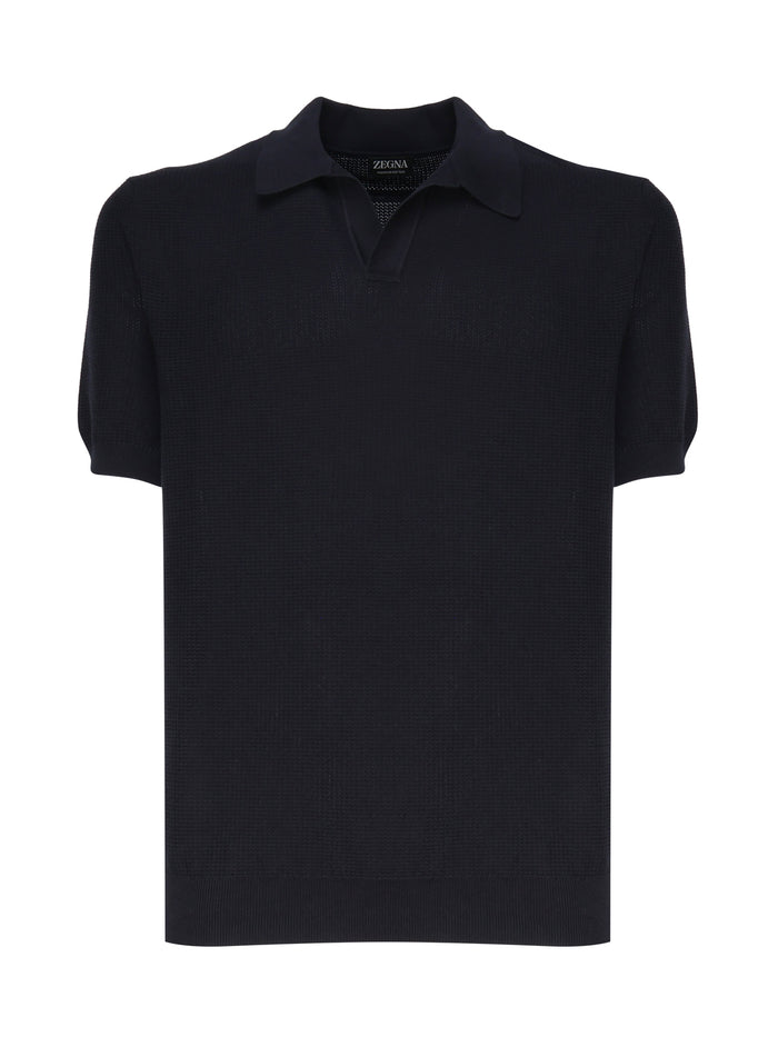 Zegna T-Shirts And Polos Blue Navy Cotton