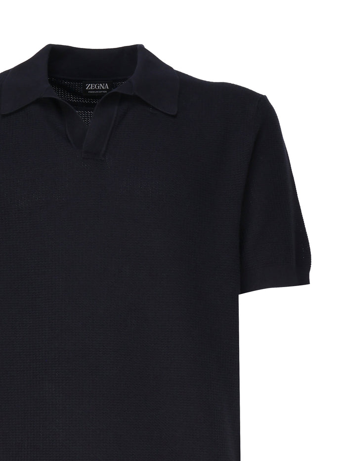 Zegna T-Shirts And Polos Blue Navy Cotton