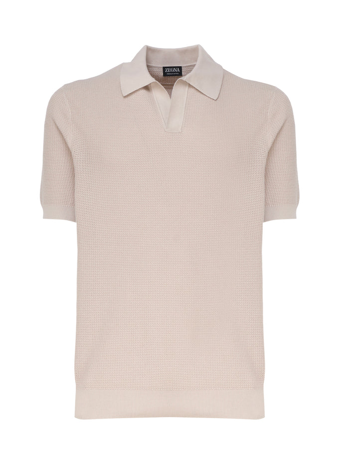 Zegna T-Shirts And Polos Beige Cotton